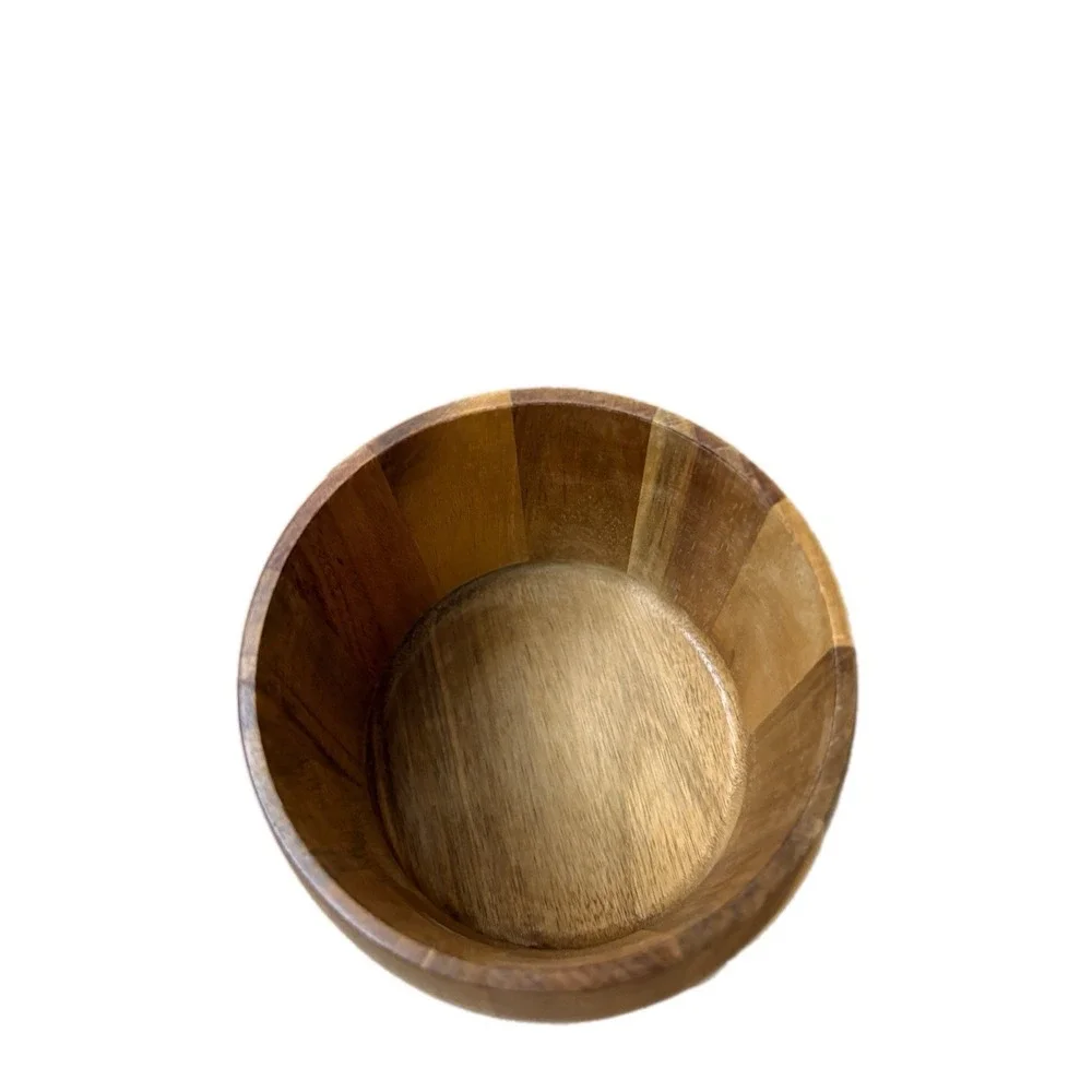 Vintage Acacia‎ Wood Calabash Bowl Small Scandi Danish Minimalist Natural Grain